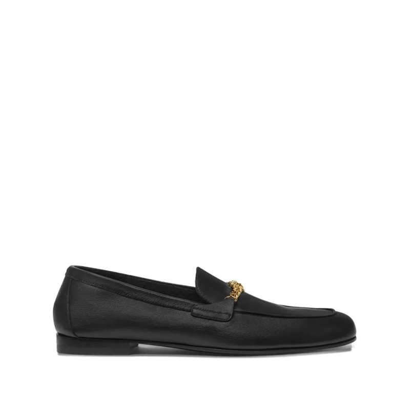 Versace Mocassin Sumptuous Black Leather Loafers Black