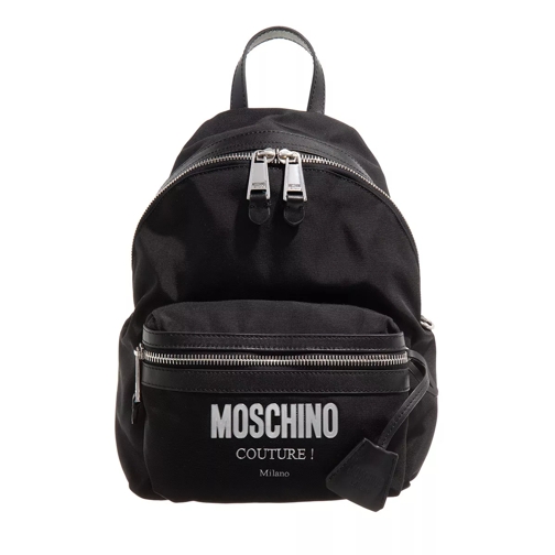 Moschino Logo Backback Fantasy Print Black Rucksack