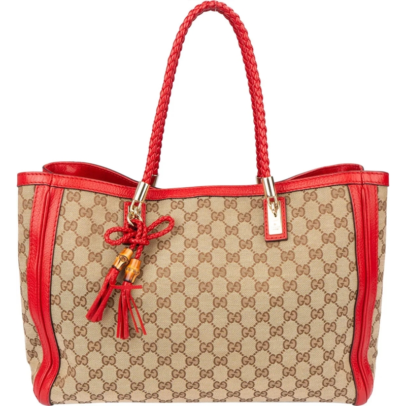 Gucci Schultertasche Gucci GG Monogram Bamboo Handbag braun
