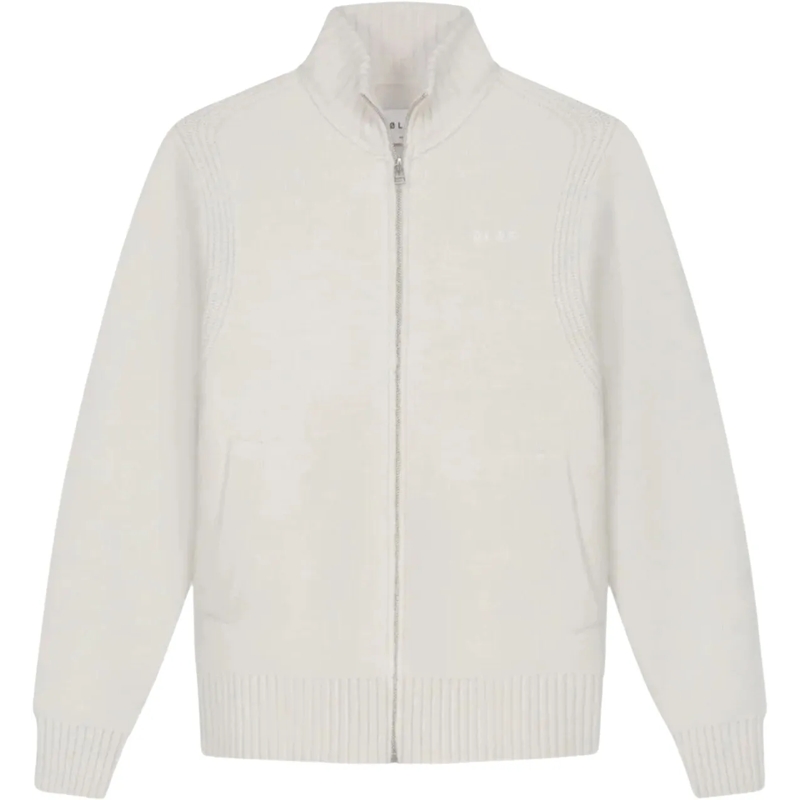 ØLÅF Weste Olaf Zip Through Knitted Mock Neck Vesten Off Whit weiß