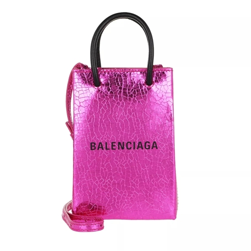 Balenciaga Shop Phone Holder Acid Fuchsia Crossbody Bag