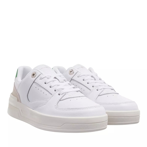 Tommy Hilfiger Leather Basket Sneaker White/Galvanicgreen Low-Top Sneaker