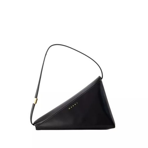 Marni Prisma Triangle Bag - Leather - Black Black Schoudertas