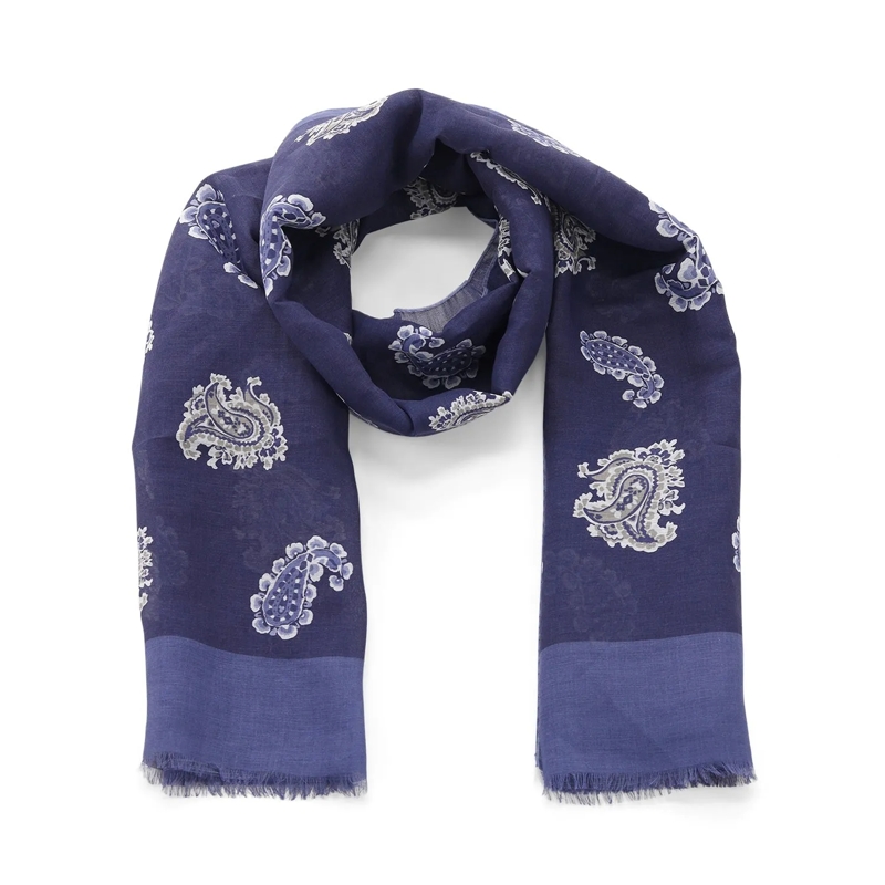 Altea Écharpe en laine Tuch mit Muster blau