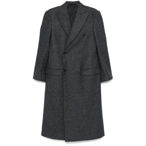 CARVEN Übergangsmäntel Grey Wool Tailored Coat With Padded Shoulders Grey