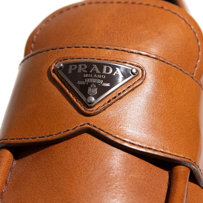 Prada Loafer Triangle Logo Loafer Cognac(Image 5)