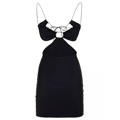 Amazuin Eva' Short Black Dress With Cut-Out And Rhinestone Black 
