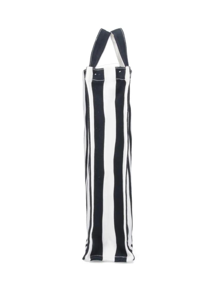 Patou Shoppers & Totes "Striped Tote" Bag – Black in zwart