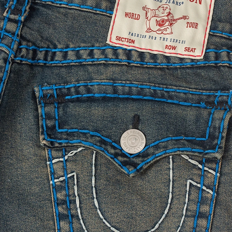 True Religion Straight-Leg-Jeans Jeans RICKY- Modell: Ricky- Klapptasche- Farbi schwarz(Image 5)