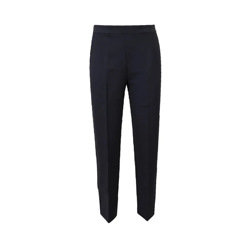 Max Mara  Refined Blue Straight Pants With Clean Waistband Blue