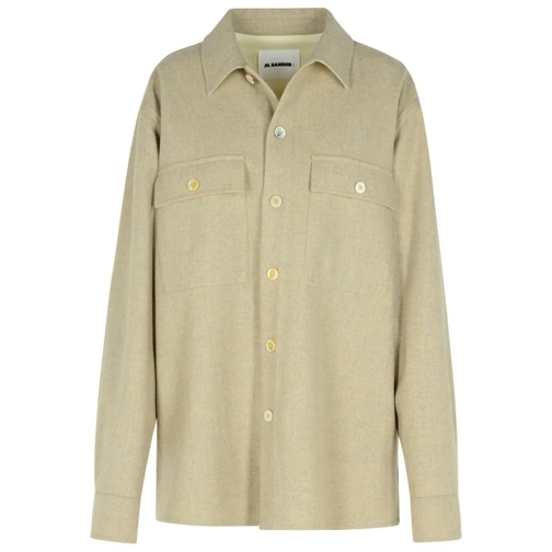 Jil Sander Beige Virgin Wool Shirt Neutrals Chemises