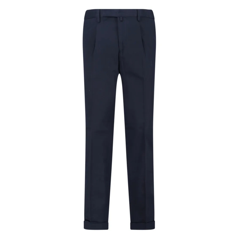 Briglia Chino Classic Tailored Trousers With Straight Leg Design Black