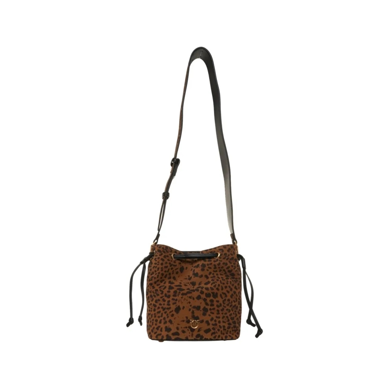 Pinko Buideltas Bucket Bag With Striking Animal Print Red