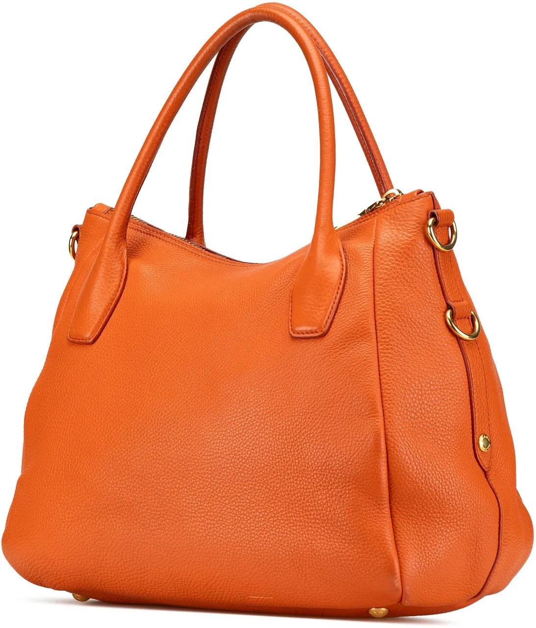 Thumbnail - Prada Hobo Bags - 2000-2013 Vitello Daino Zip Top Convertible Tote - Gr. unisize - in Orange - für Damen