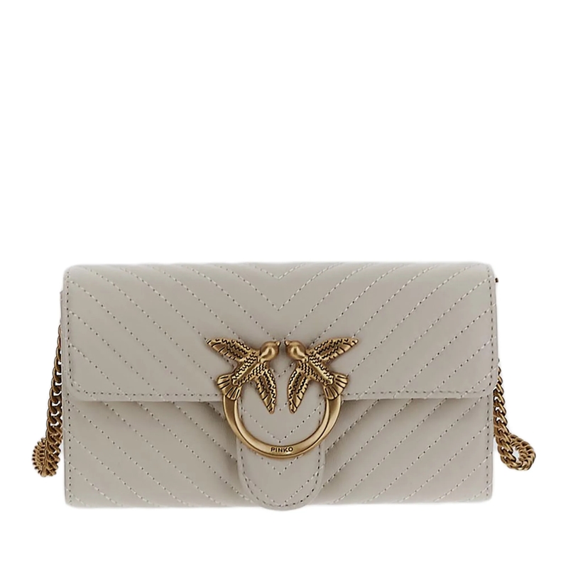 Pinko Wallet On A Chain Love One Wallet C Bianco Antique Gold