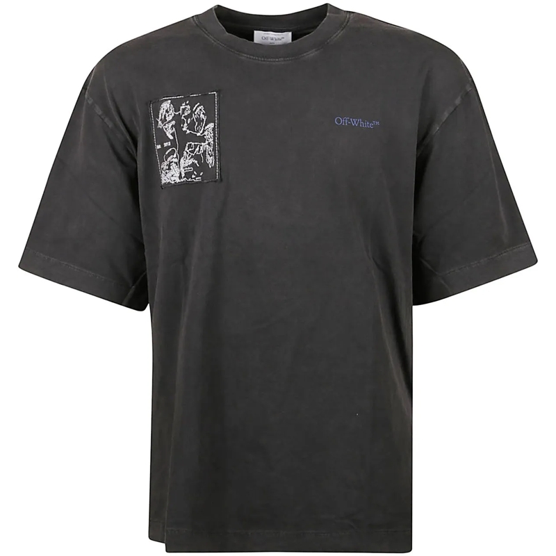 Off-White T-shirt Faded Painting Skate T-shirt Black schwarz