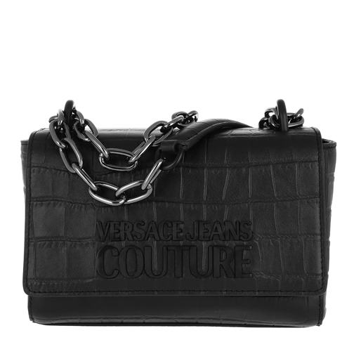 Versace Jeans Couture Crossbody Bag Crocco Black Crossbodytas