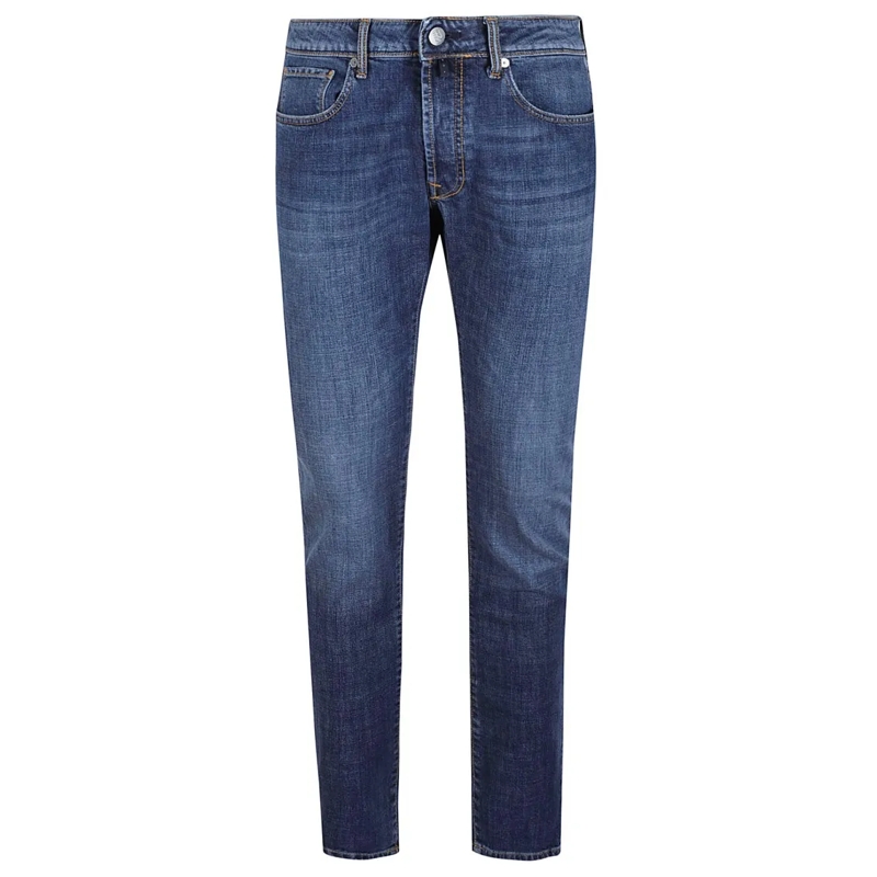 Incotex Jeans Slim-Fit Denim Jeans With Classic Five-Pocket Desi Blue