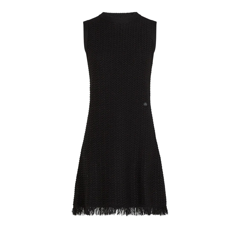 Karl Lagerfeld Kleid Texturiertes Strickkleid schwarz