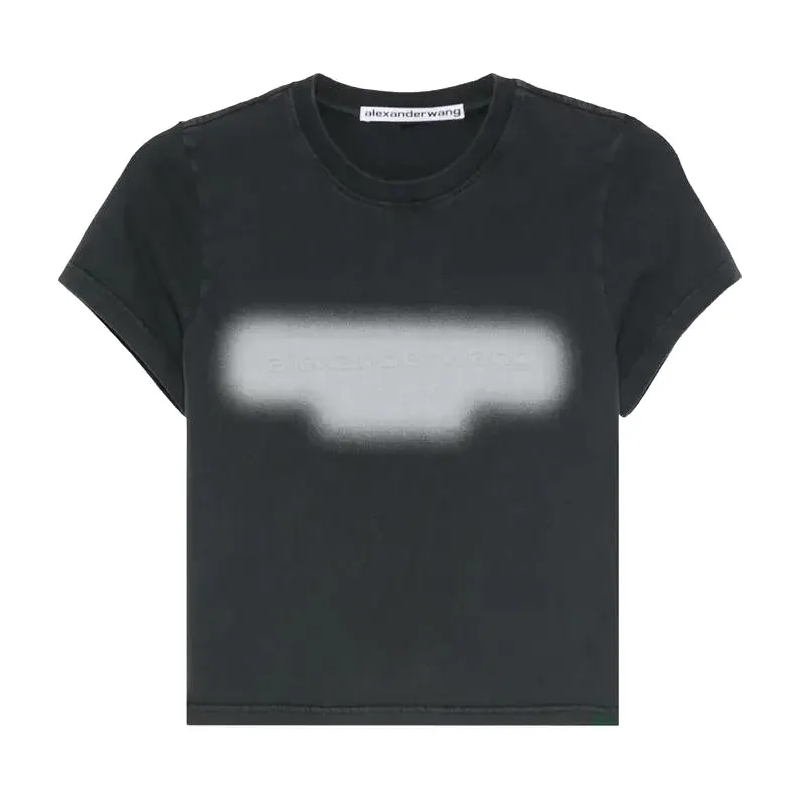 Alexander Wang T-shirt Shrunken Tee W/ Emboss Graphic Black
