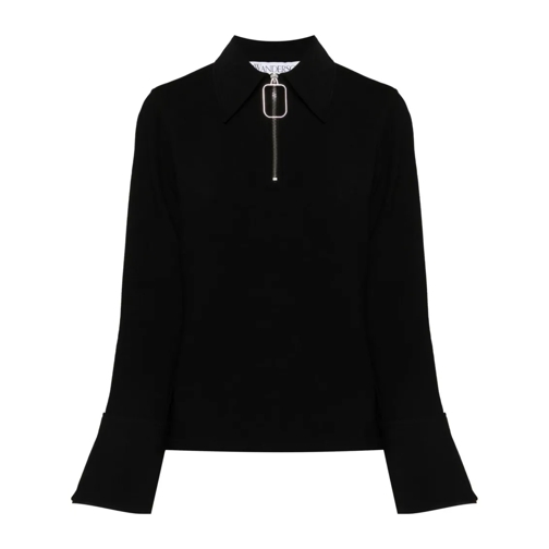 J.W.Anderson Black Crepe Spread-Collar Blouse Black Blusen