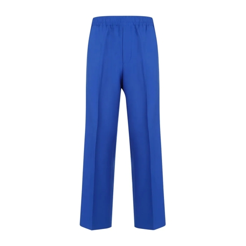 Gucci  Straight Electric Blue Cotton Pants Blue