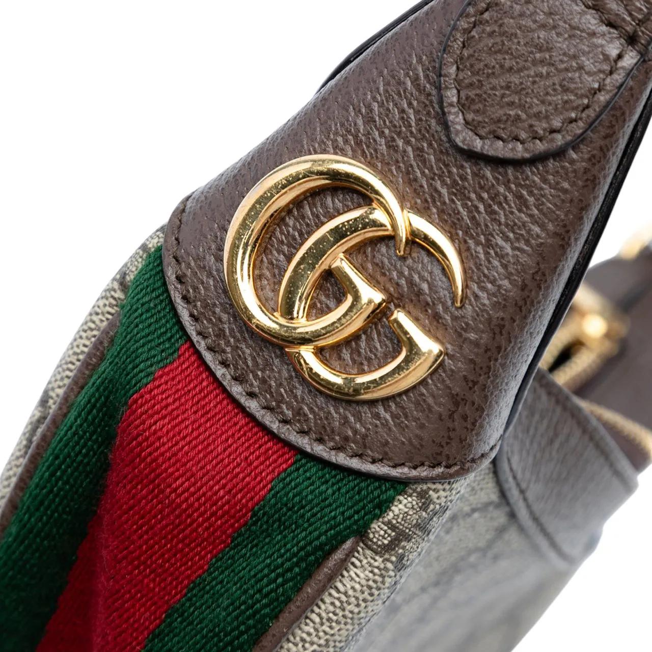 Thumbnail - Gucci Hobo Bags - Mini GG Supreme Web Ophidia Shoulder Bag - Gr. unisize - in Braun - für Damen