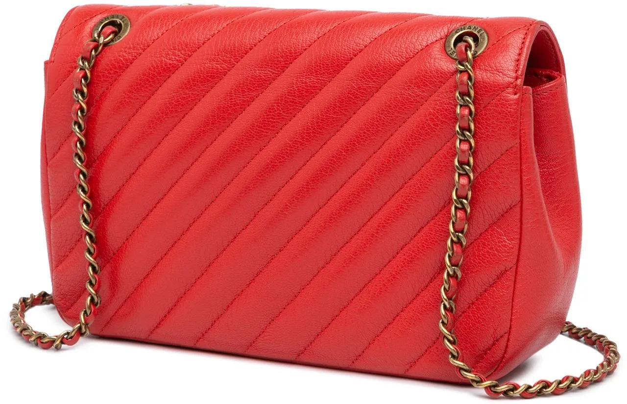 Chanel Hobo bags 2016-2017 Small Diagonal Quilted Goatskin Flap in rood
