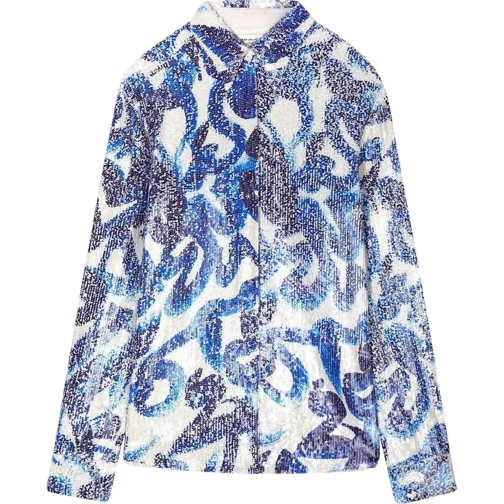 Dries Van Noten Blouses Blouse with Sequins blau