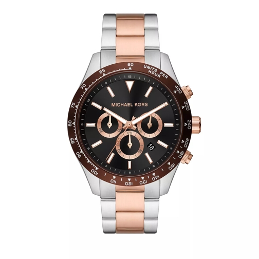 Michael Kors Layton Chronograph Stainless Steel Watch MK8 Silver Bicolored Cronografo