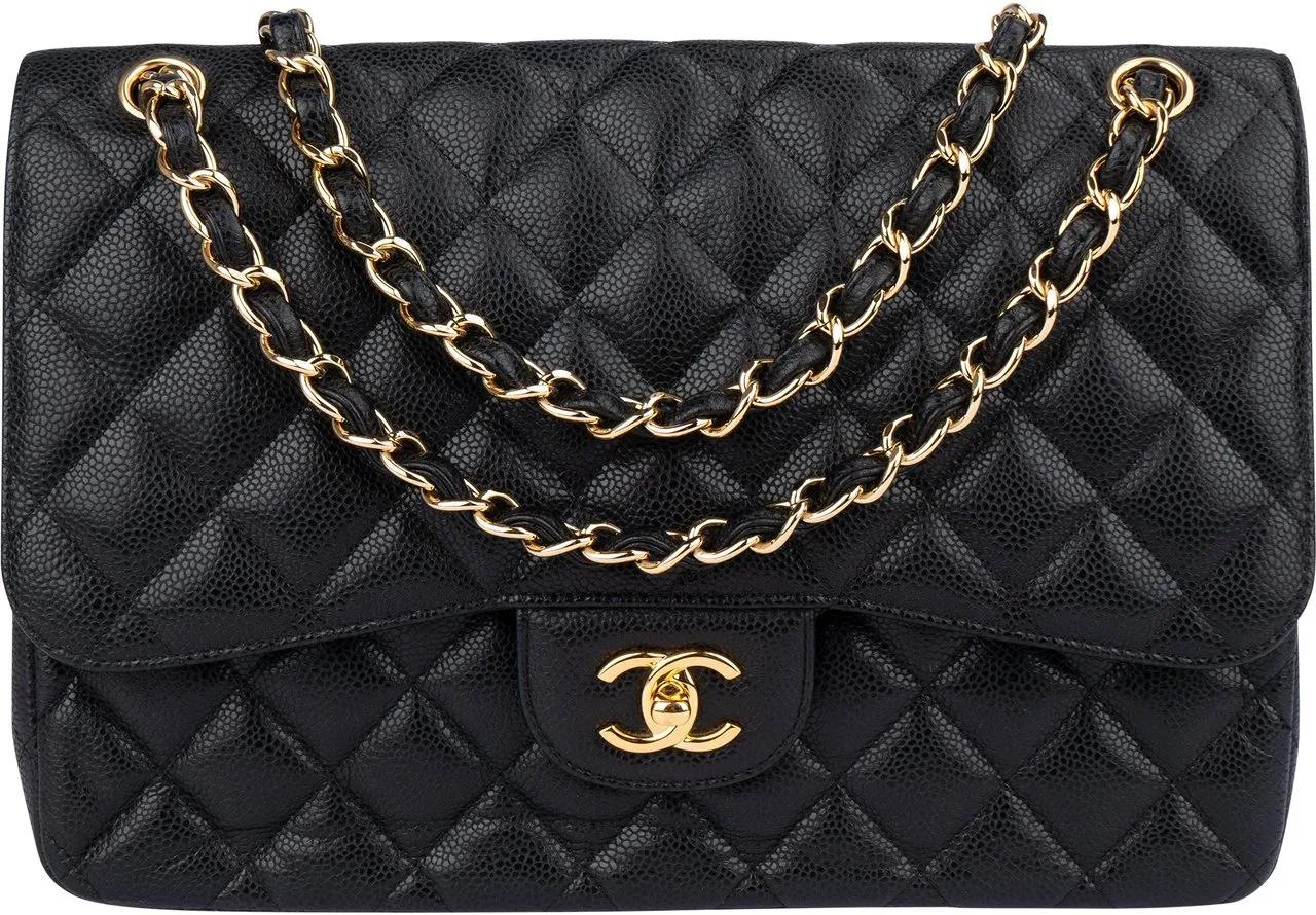 Chanel Crossbody Bags - Chanel Quilted Caviar Leather Jumbo Double Flap Cr - Gr. unisize - in Schwarz - für Damen