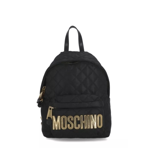 Moschino Quilted Backpack With Logo Black Ryggsäck