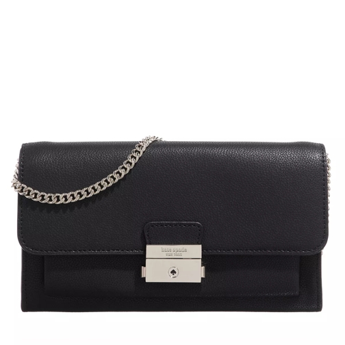 Kate Spade New York Voyage Small Grain Textured Leather Black Wallet On A Chain