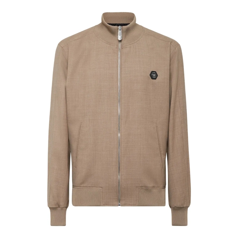 Philipp Plein Lederjacke Jacke beige