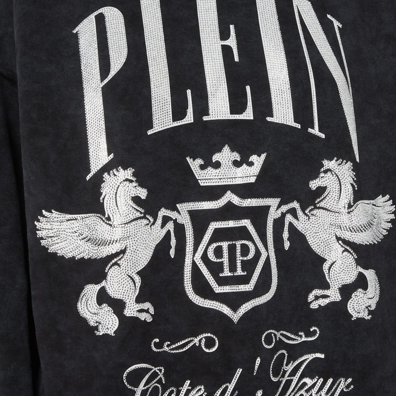 Philipp Plein Top Sweatshirt Mit Schmucksteinen schwarz(Image 3)