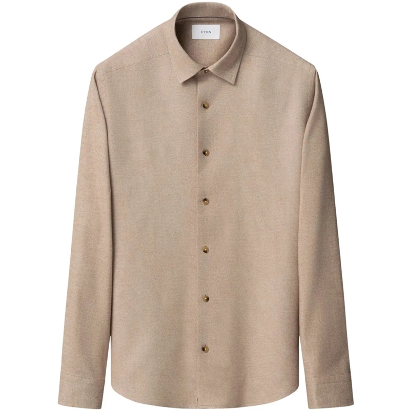 Eton  Eton  Lange Mouw Overhemden Beige 100014457 beige