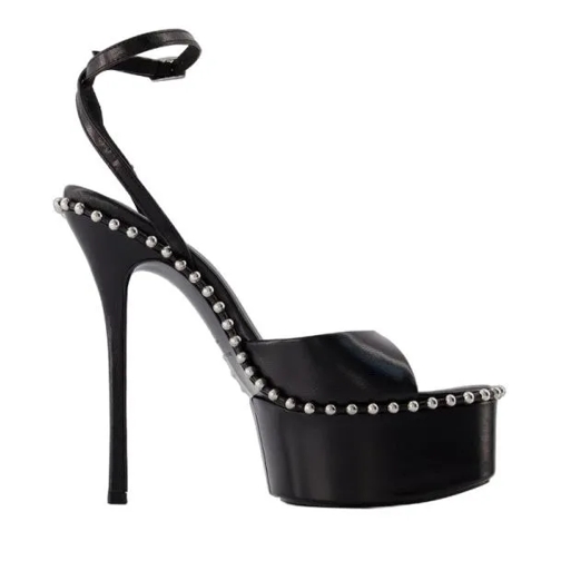 Alexander Wang High Heel Nova 145 Sandals - Leather _ Black Black