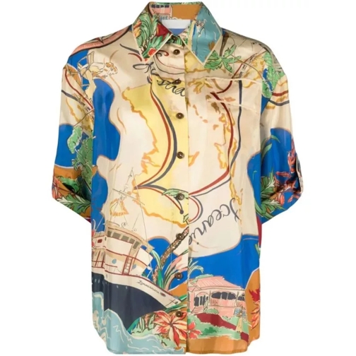Zimmermann Alight Nautical Map-Print Shirt Multicolor 