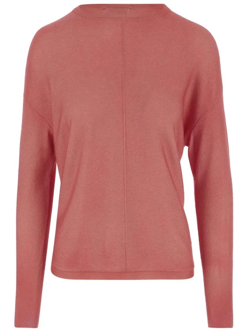 Thumbnail - OLIVER LATTUGHI - Crew Neck Cashmere Sweater With Dropped Shoulders - Größe M - pink