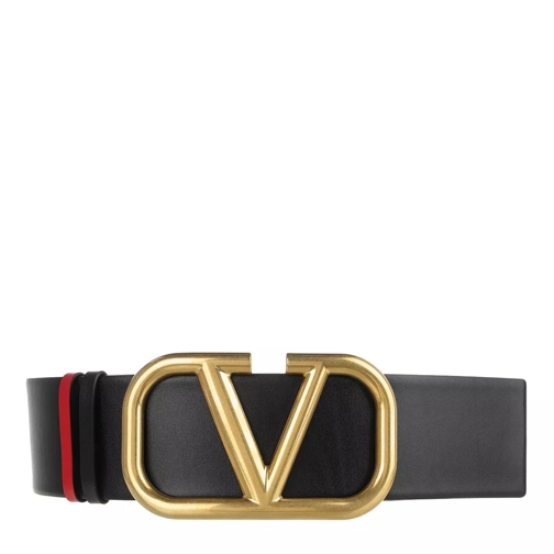Valentino Garavani Reversible V Logo Belt Glossy Calfskin Black Wendegürtel
