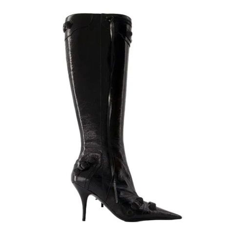 Balenciaga Cagole H90 Boots - Leather - Black Black Laars