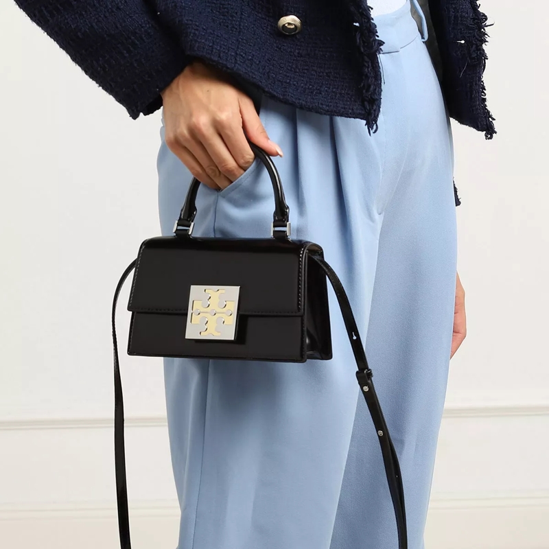 Tory Burch Satchel Trend Spazzolato Mini Top-Handle Bag Black(Image 3)