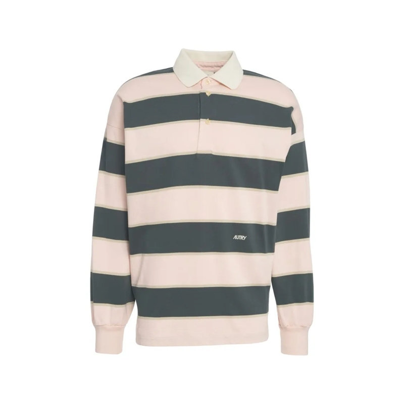Autry International Top met lange mouwen 'Popx' Polo Neck T-Shirt Neutrals