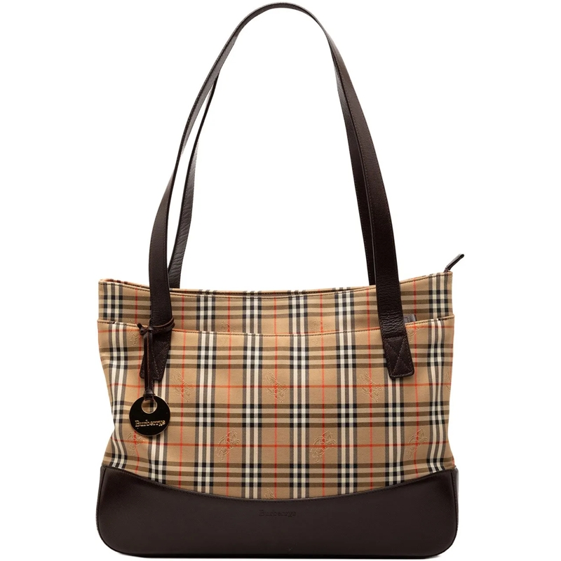 Burberry Shopper Haymarket Check Canvas Tote braun