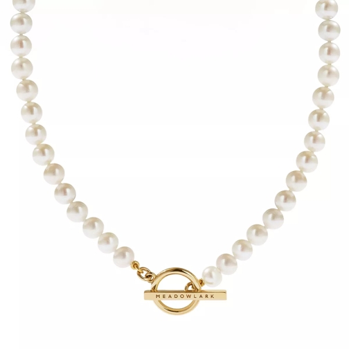 Meadowlark Fob Pearl Necklace 38 cm 9ct Yellow Gold Choker
