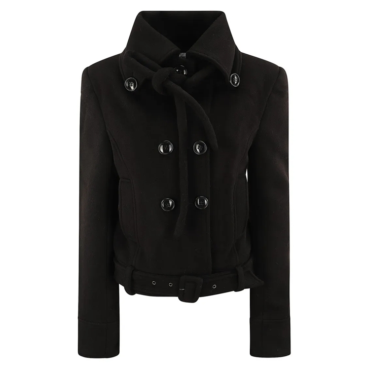 Ottolinger Short Double Breasted Wool Jacket Black Blazer
