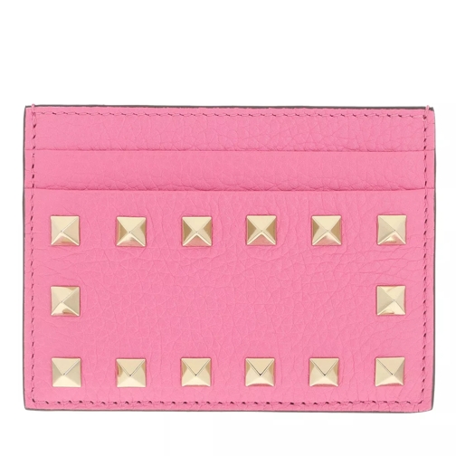 Valentino Garavani Rockstud Cardholder Wallet Leather Feminine Pink Kaartenhouder