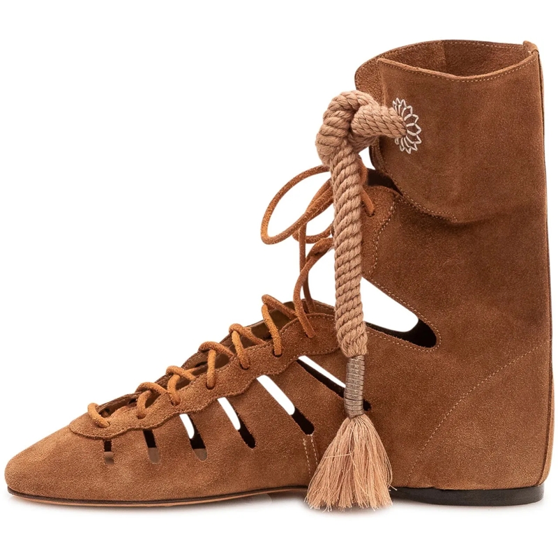 Isabel Marant Bottes Stivaletto Liade con Lacci e Nappine beige(Image 4)