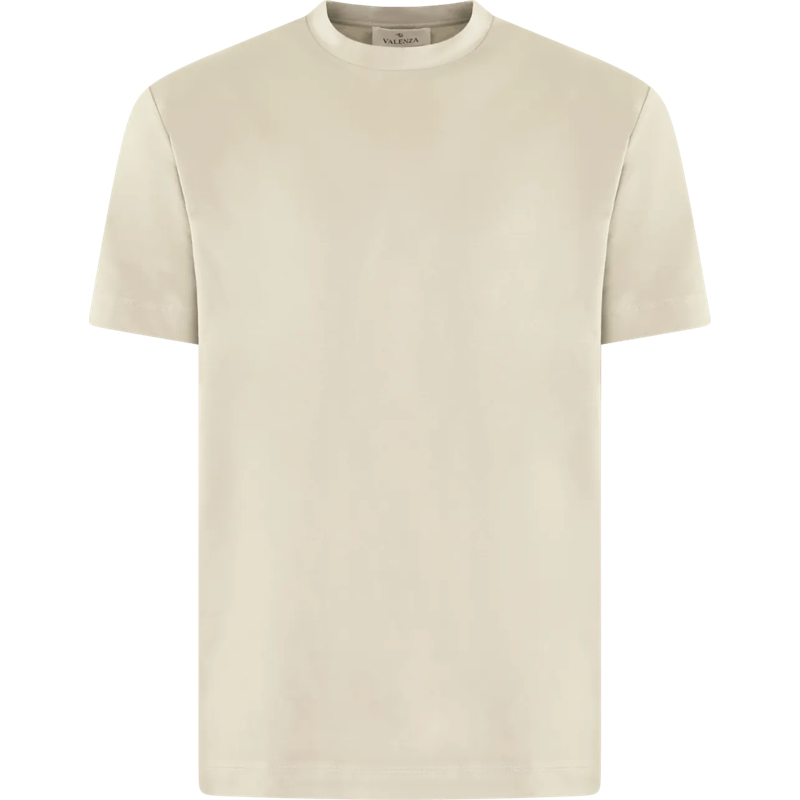 VALENZA T-Shirt Heren Interlock Supima T-Shirt Beige beige