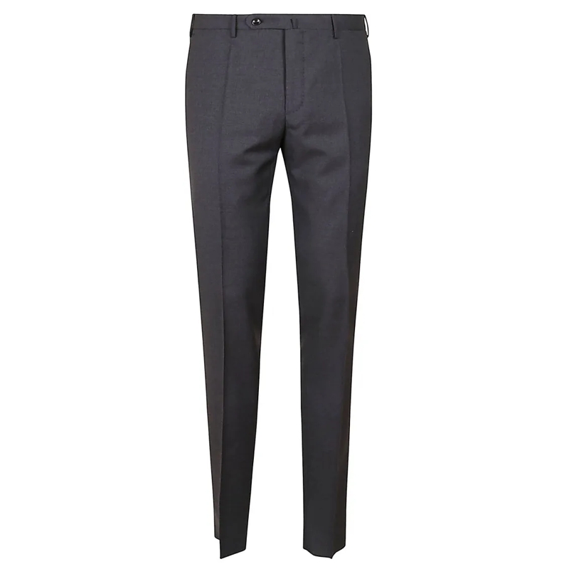 Incotex Pantalon de costume Tailored Grey Wool Trousers With Subtle Pleats Grey